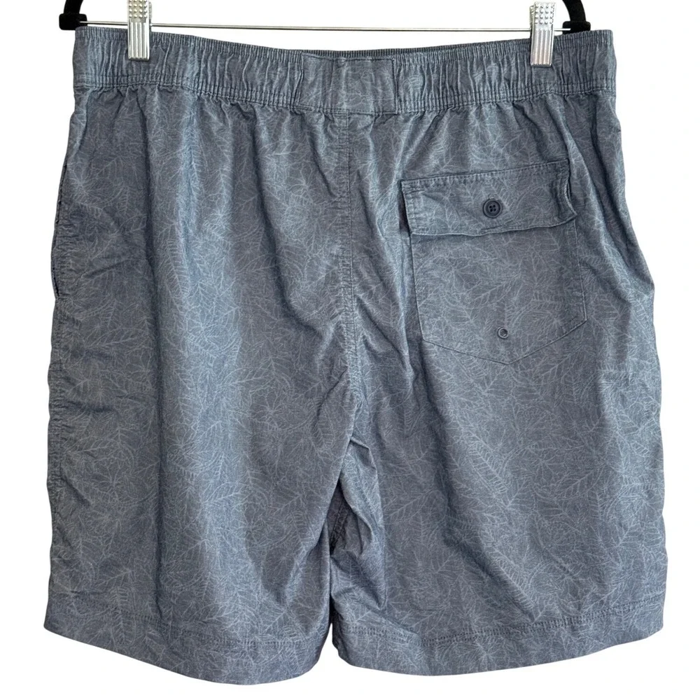 Rails Mens Shorts Large Blue‎ Leaf Print Elastic Waist Swim Trunks Casual